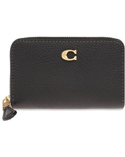 COACH Card Case With Logo, - Black