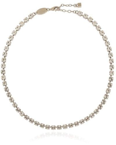 DSquared² Crystal Embellished Pendant Necklace - White