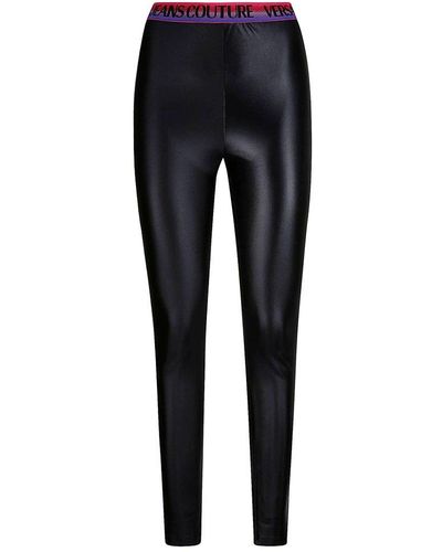 Versace Jeans Couture Logo-waistband Stretched Leggings - Black