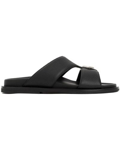 Dior Logo Plaque Slip-on Sandals - Black