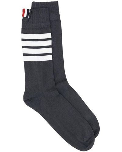Thom Browne 4-bar Mid-calf Socks - Gray