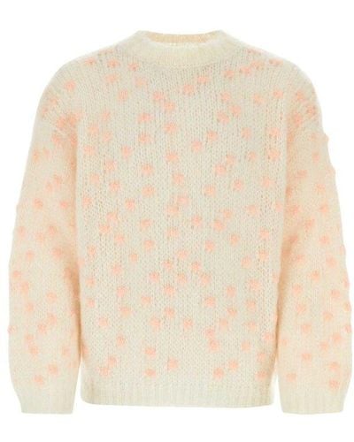 Magliano Polka Dot Detailed Knitted Sweater - White