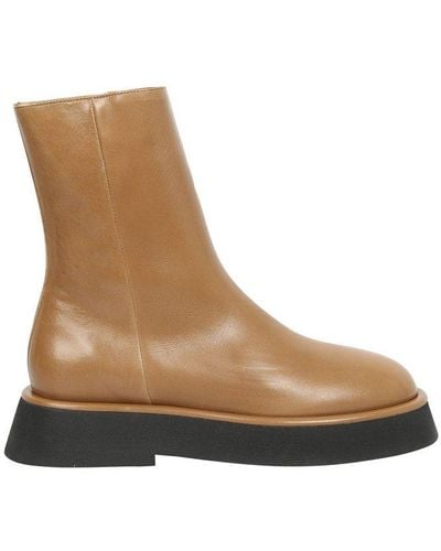 Wandler Chunky Zipped Ankle Boots - Brown