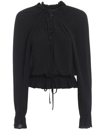 Pinko Long-sleeved Drawstring Blouse - Black