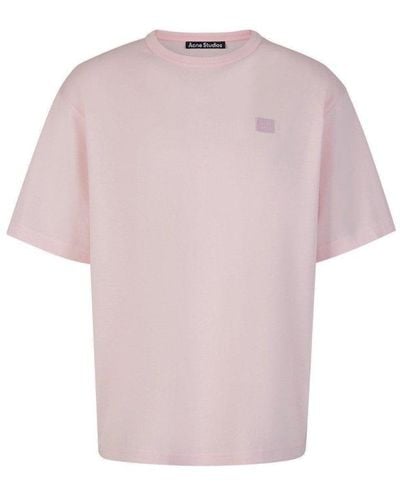 Acne Studios Face Logo Patch Crewneck T-shirt - Pink