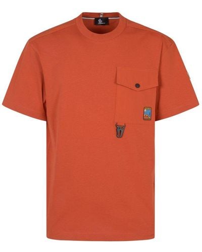 3 MONCLER GRENOBLE Regular Fit Crewneck T-shirt - Orange