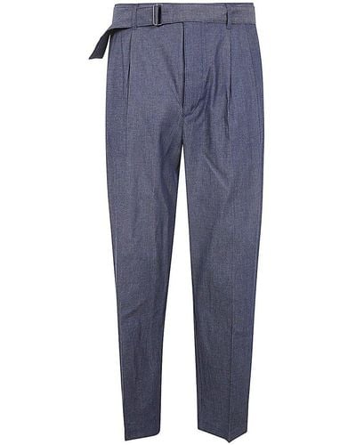 Michael Kors Chambray Belted Trousers - Blue