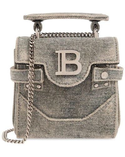 Balmain 'b-buzz Mini' Shoulder Bag, - Grey