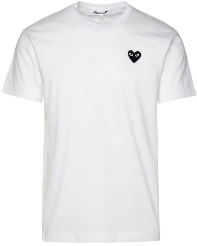 COMME DES GARÇONS PLAY Heart Embroidered T-shirt - White