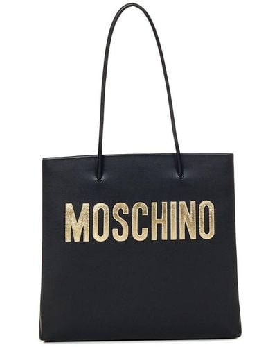 Moschino Logo Patch Tote Bag - Black