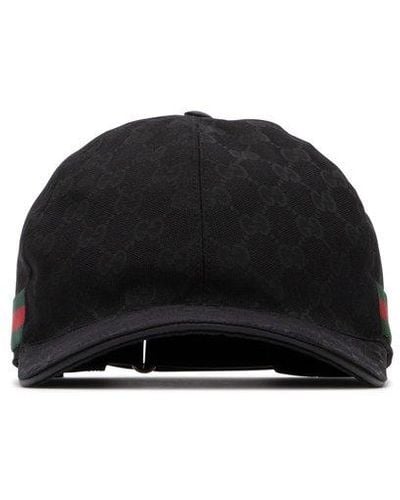 Gucci Cotton Blend Gg Hat With Web Ribbon - Black