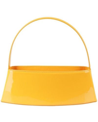 Low Classic New Curve Logo Debossed Shoulder Bag - Yellow