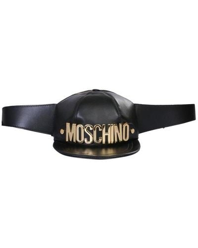 Moschino Logo Plaque Hat Waist Bag - Black