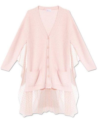 RED Valentino Red Tulle Knitted Cardigan - Pink