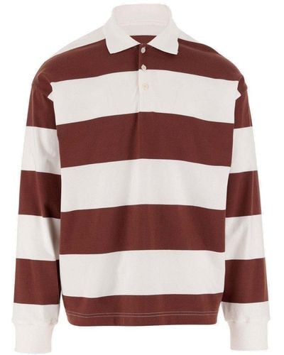 A.P.C. Striped Polo Shirt - Red
