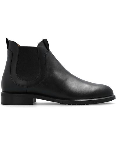 Emporio Armani Leather Chelsea Boots - Black
