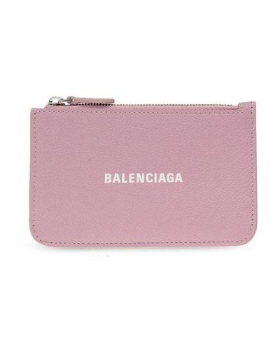 Balenciaga Card Case With Logo - Purple