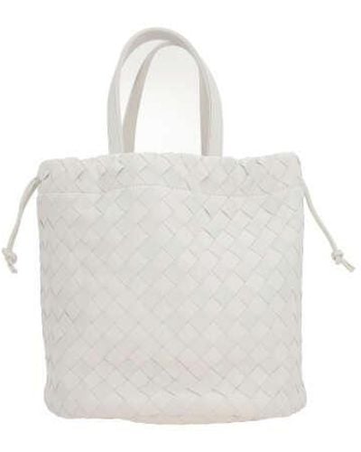 Bottega Veneta Small Castello Bucket Bag - White