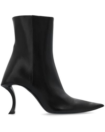 Balenciaga Hourglass Heeled Ankle Boots - Black