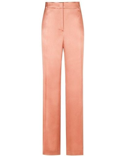 Alberta Ferretti Straight-leg Satin Trousers - Pink