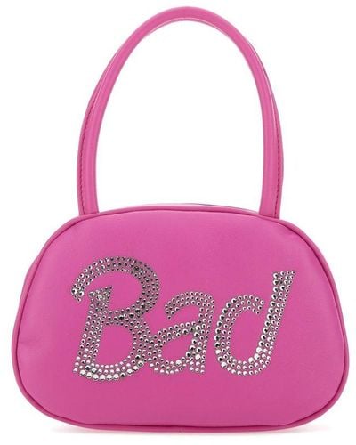 AMINA MUADDI Bad Embellished Top Handle Bag - Pink