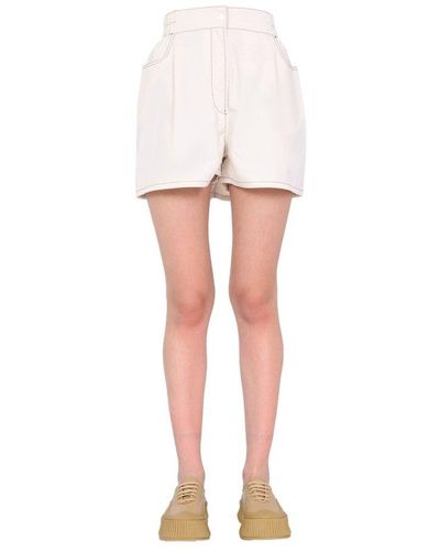 Sunnei Logo Patch Shorts - White