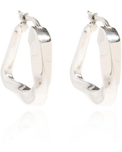Bottega Veneta Silver Earrings, - White