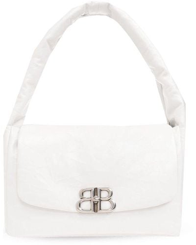 Balenciaga Monaco Medium Shoulder Bag - White