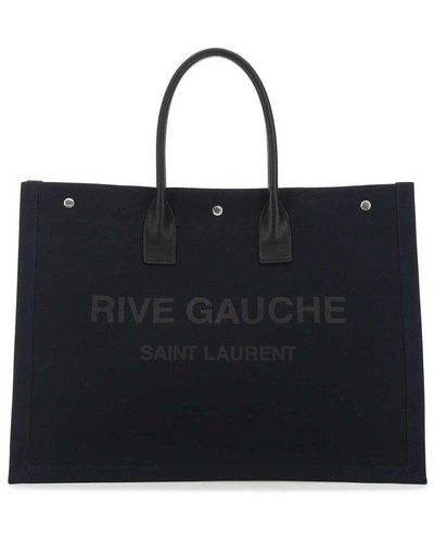Saint Laurent Midnight Blue Canvas Rive Gauche Shopping Bag