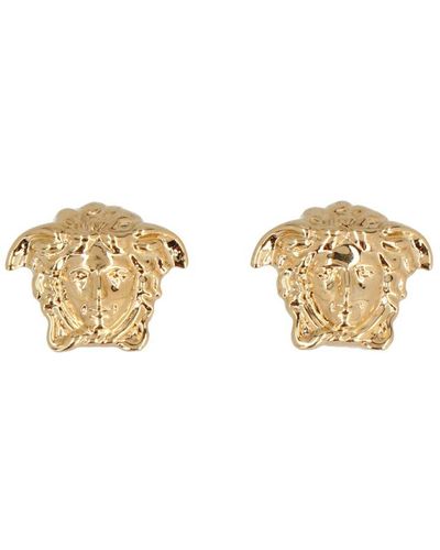 Versace Medusa Head Gold-plated Brass Stud Earrings - Metallic
