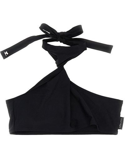 Courreges Twisted Bikini Top Beachwear - Black