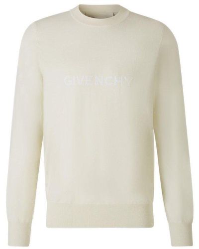 Givenchy Logo Embroidered Knitted Jumper - White