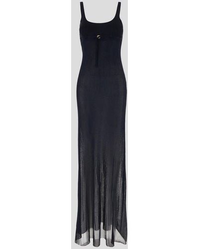 Jacquemus Belted Long Knit Dress - Blue
