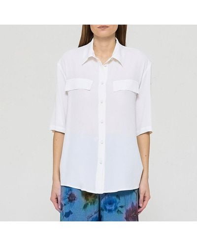 FEDERICA TOSI Buttoned Short-sleeved Shirt - White