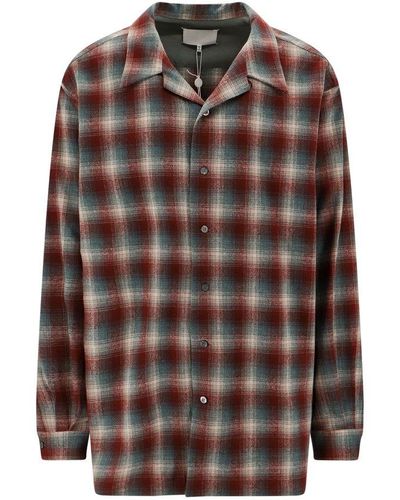 Maison Margiela Checkered Overshirt Jacket - Brown