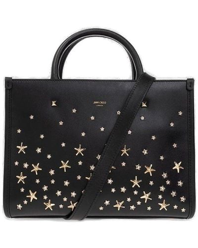 Jimmy Choo Small Avenue Studded Leather Tote Bag - Black