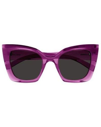 Saint Laurent Butterfly Frame Sunglasses - Purple
