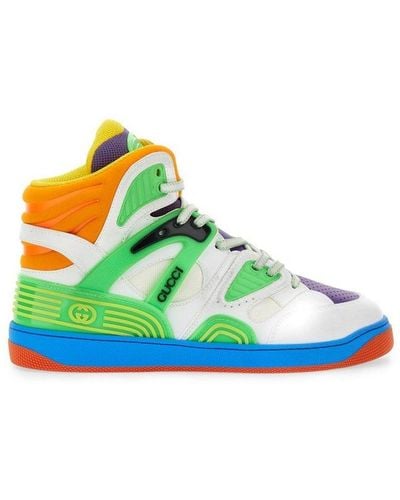 Gucci Panelled High Top Basketball Trainers - Green