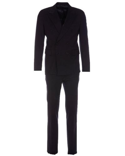 Brian Dales Double Breasted Two-piece Tailored Suit - Black