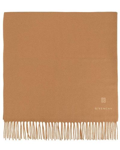 Givenchy Wool Scarf With Logo - Natural