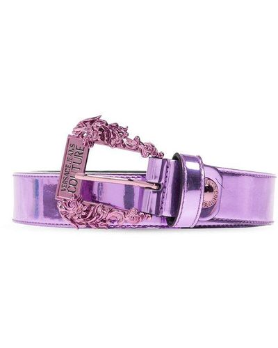 Versace Leather Belt - Purple