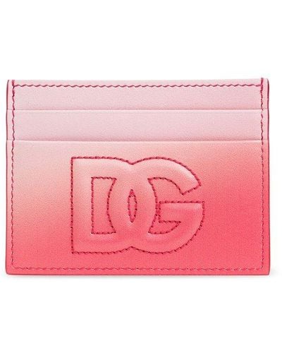 Dolce & Gabbana Card Case With Logo, - Pink