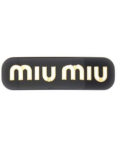 Miu Miu Logo Plaque Hair Clip - White