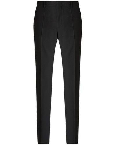 Valentino Side-stripe Straight Leg Pants - Black