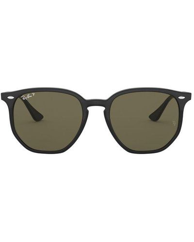 Ray-Ban Rb4306 Hexagonal Frame Polarised Sunglasses - Metallic