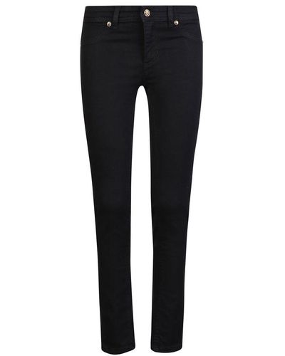Versace Logo Patch Skinny Jeans - Black