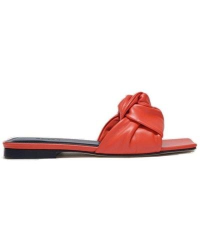 BY FAR Lima Knot-strap Slip-on Sandals - Red