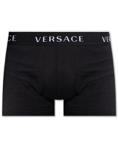 Versace Boxers With Logo - Black
