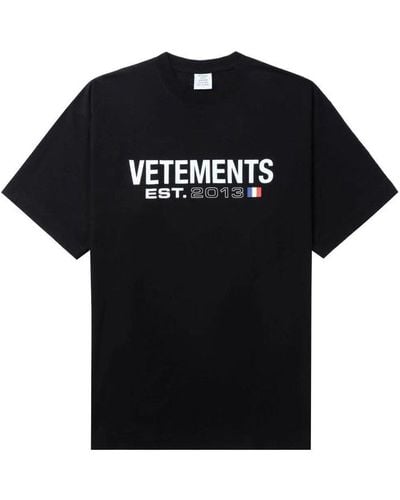 Vetements Logo-print Drop-shoulder T-shirt - Black