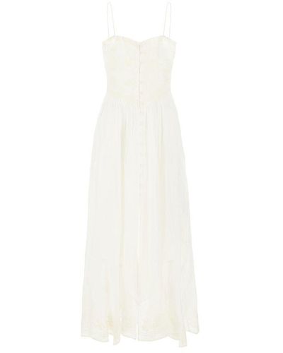 Isabel Marant Strapped Buttoned Midi Dress - White